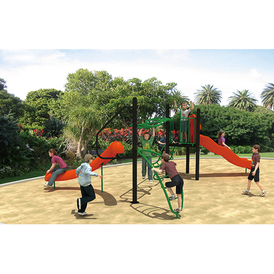 Outdoor Rope Net Climbing Playground with Slides Physical Training