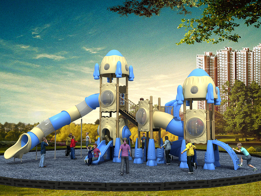 Outdoor Children Rocket Playground Slide Equipment for Park from China